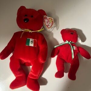 Ty Red Stuffed Bear Osito Duo with Flag